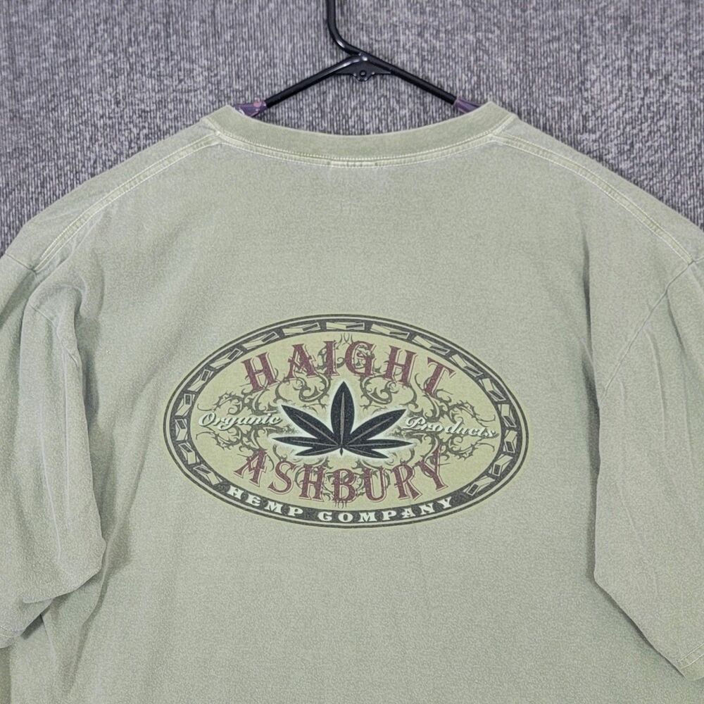 Crazy Shirts T-Shirt Mens XL Green Haight Ashbury Hemp Company San Francisco